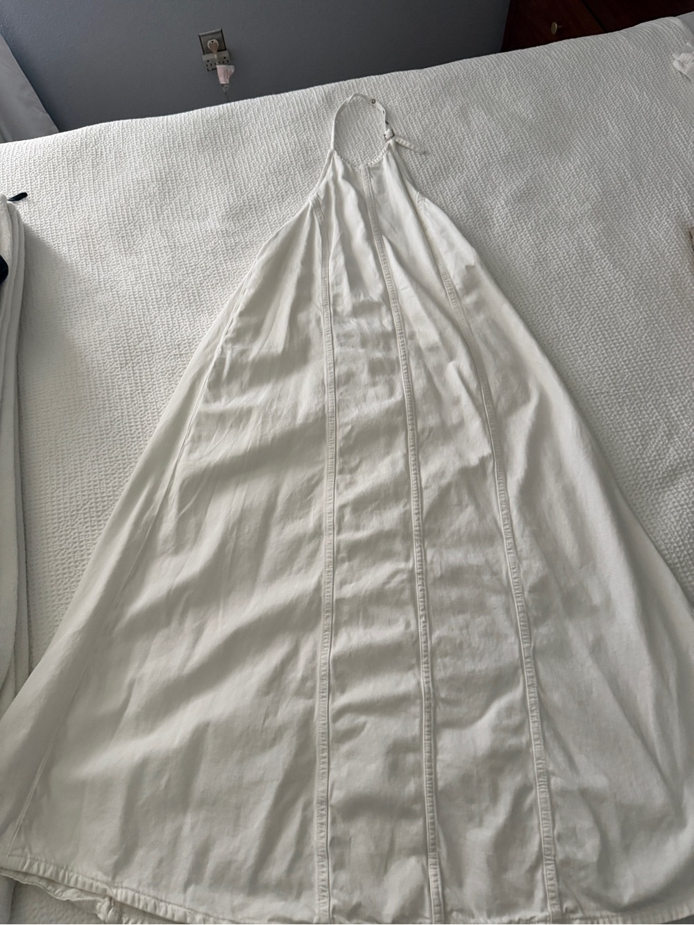 Zara Cream Halter Maxi Dress with Panel Seams